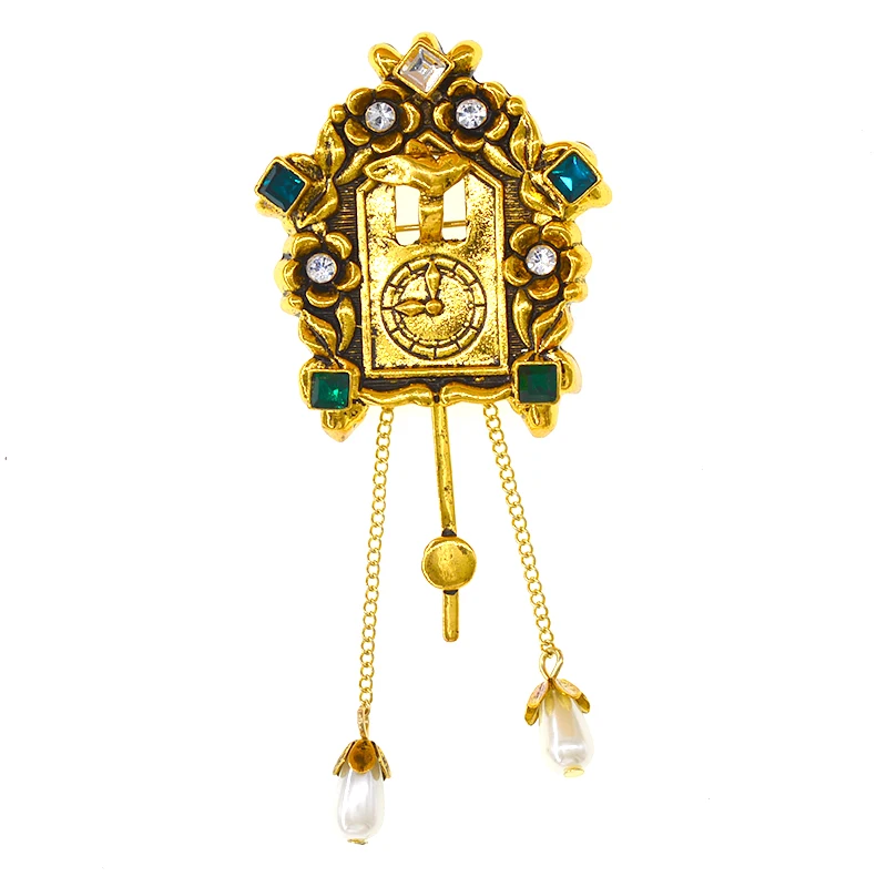 

Vintage Retro Gold Color Pin Brooch Big Dial Brooches Vintage Antique Gold Brooch Pin Elegant Exquisite Broches