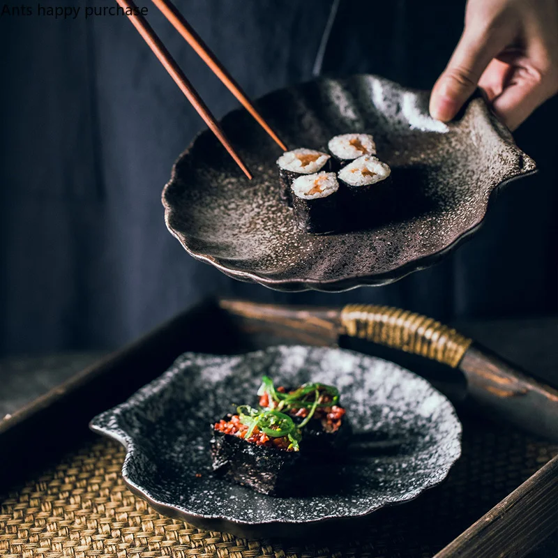 Irregular Shell Dinner Plate Ceramics Kimchi Dish Snack Tray Kitchen Utensils Multifunction Restaurant Dish Bowl Household dining dish
