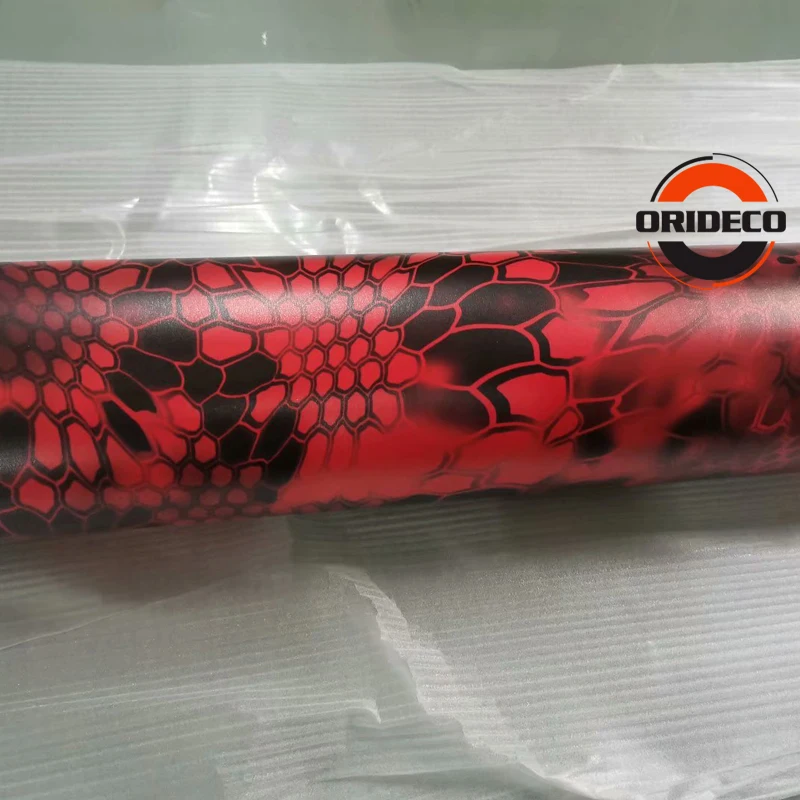 red black snake skin camo vinyl sticker 1