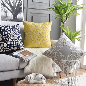 

Cushion Cover Euro Rope Thread Embroidery Flowers Linen Cotton Boho Style Ethnic Pillow Cover Sofa Pillowcase Home Decor 50x50cm