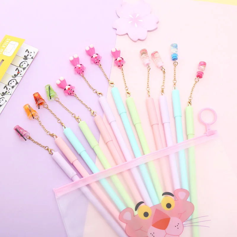 3 Набор гелевых ручек для смешивания, 12 шт., Kawaii, мультяшный креативный единорог, милые корейские школьные цветные ручки, офисные канцелярские принадлежности с мешочком для карандашей - Цвет: 3