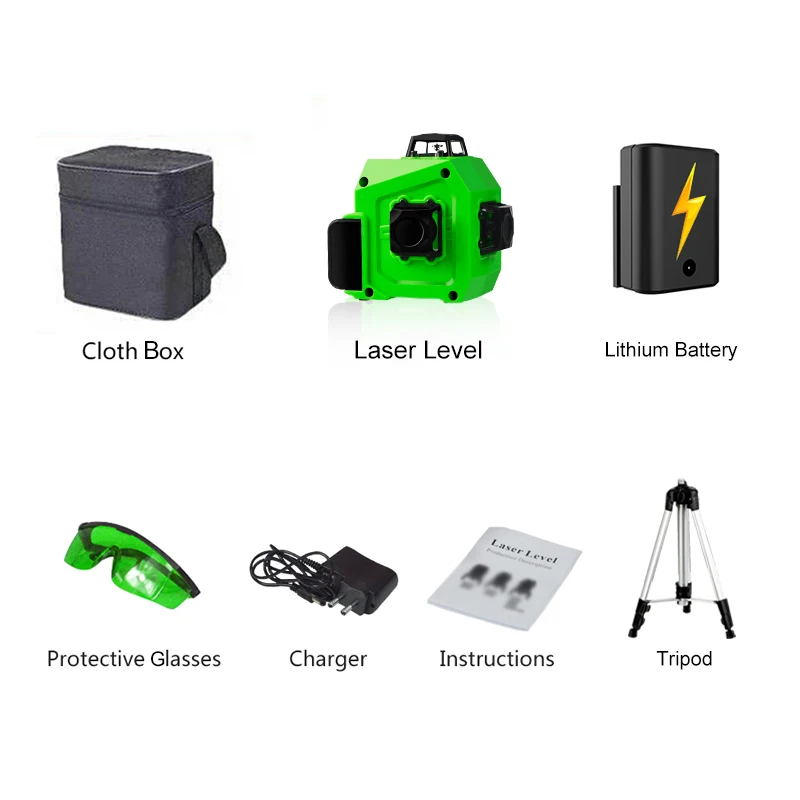 cloth box tripod PRACMANU лазерный уровень зеленый 12 линий 3D уровень самонивелирующийся 360 горизонтальный и вертикальный крест супер мощный зеленый лазерный уровень - Цвет: cloth box tripod