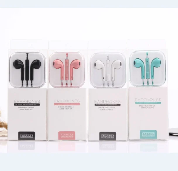 Crystal Box Hot Flat Cable Mobile Earphone For S6 Earphones in ear headset