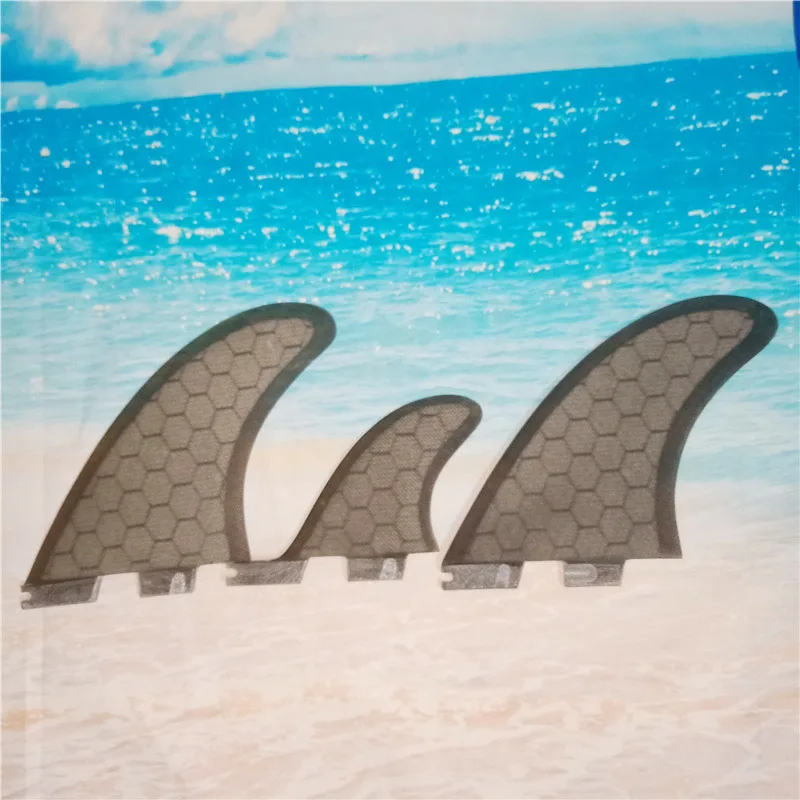 BiLong FCS II Twin+ Stabilizer Tri Fin Set- Black Surfboard Fins for fcs2 box 3pcs set Construction Performance Core