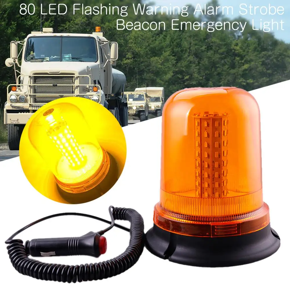 80 LED Flashing Warning Alarm Strobe Beacon Emergency Traffic Warning