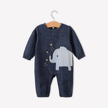 

Newborn Little Baby Girls Boy Clothes Denim Elephant Costume Bebes New Born Rompers Carters Infant Baby Outfit Jumpsuit Pajamas