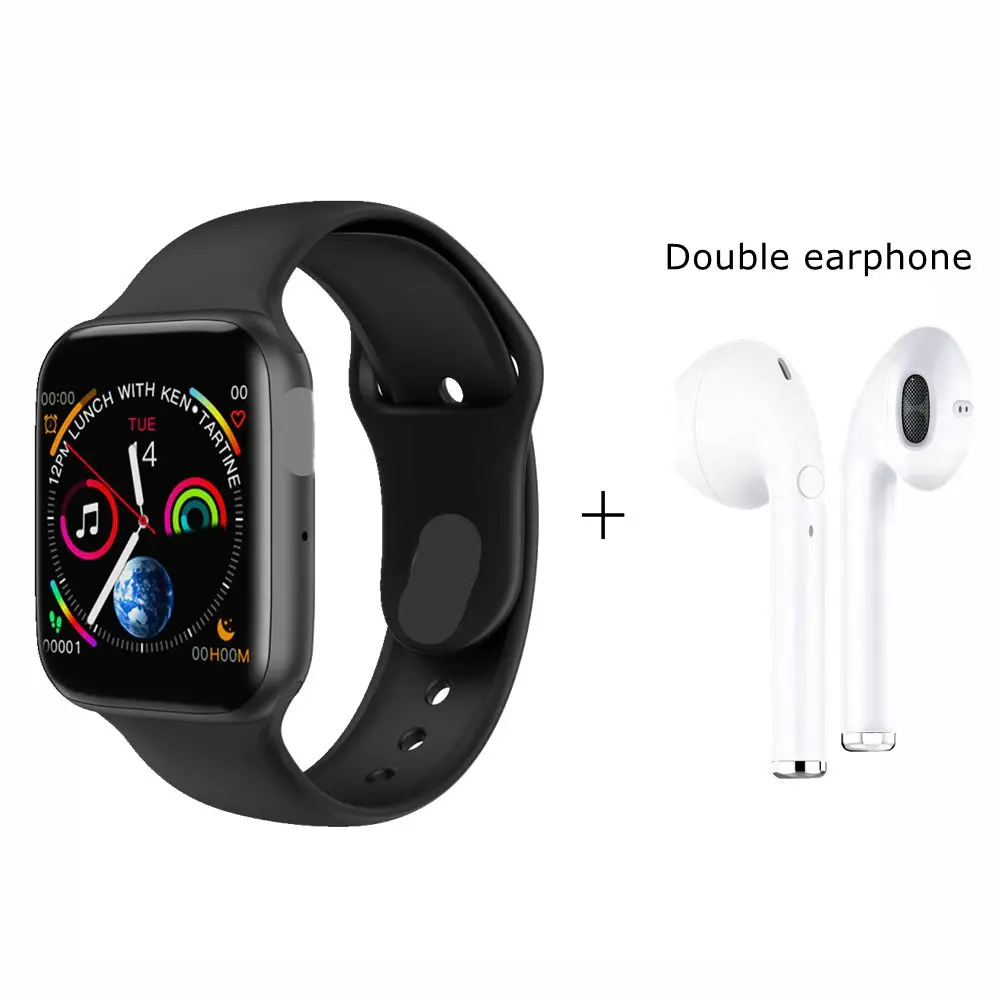 Умные часы для мужчин, пульсометр Iwo 9, Часы SmartWatch iwo 8/Iwo 10, умные часы для женщин/мужчин для Apple IOS Iwo 8 Plus pk F10 W34 - Цвет: black add earphone