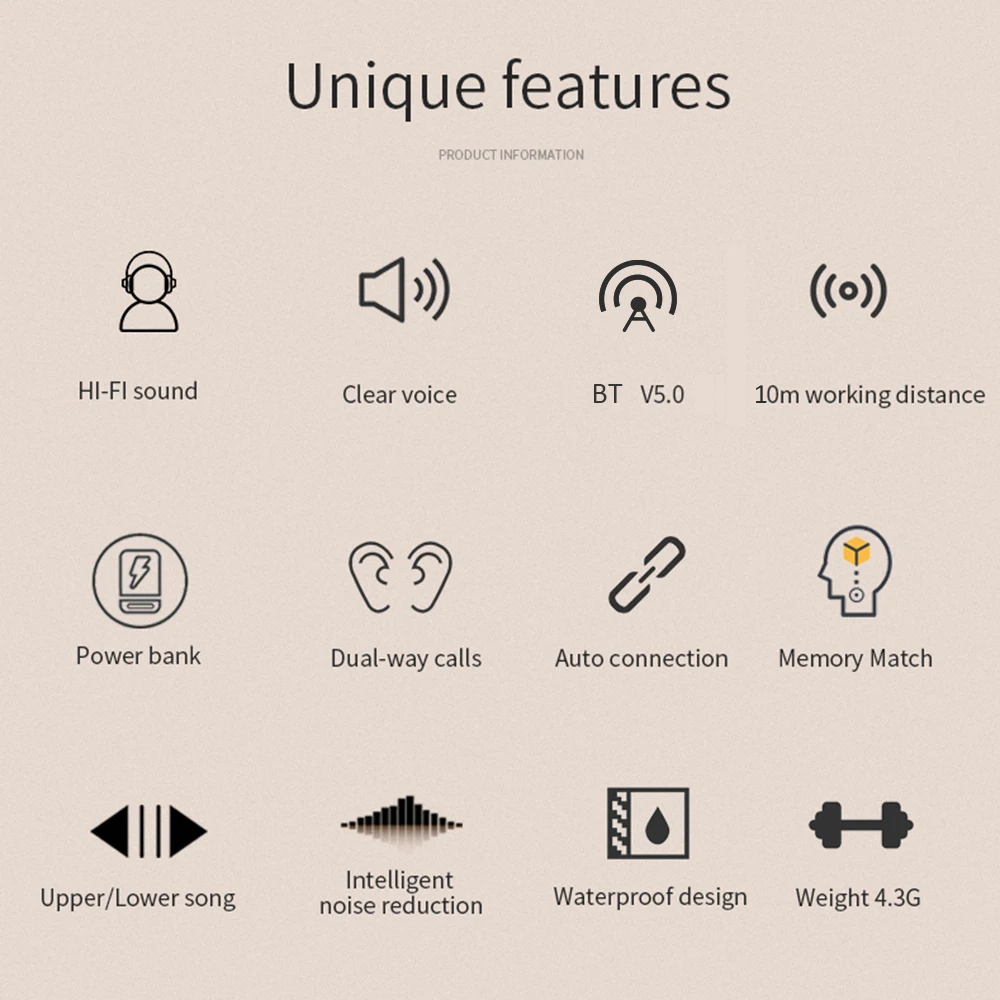 T8 TWS Bluetooth 5,0 наушники беспроводные стерео музыкальные наушники для iPhone Xiaomi samsung Спортивная гарнитура
