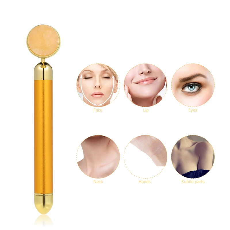 24K Beauty Bar V Face Artifact палка для Лифтинга Лица Массажная лица нефритовый роликовый
