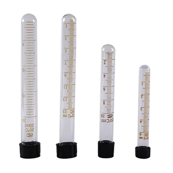 

1pc 5ml/10ml/15ml/20ml Graduated Glass Test Tubes With Black Screw Cap Lab Supplies