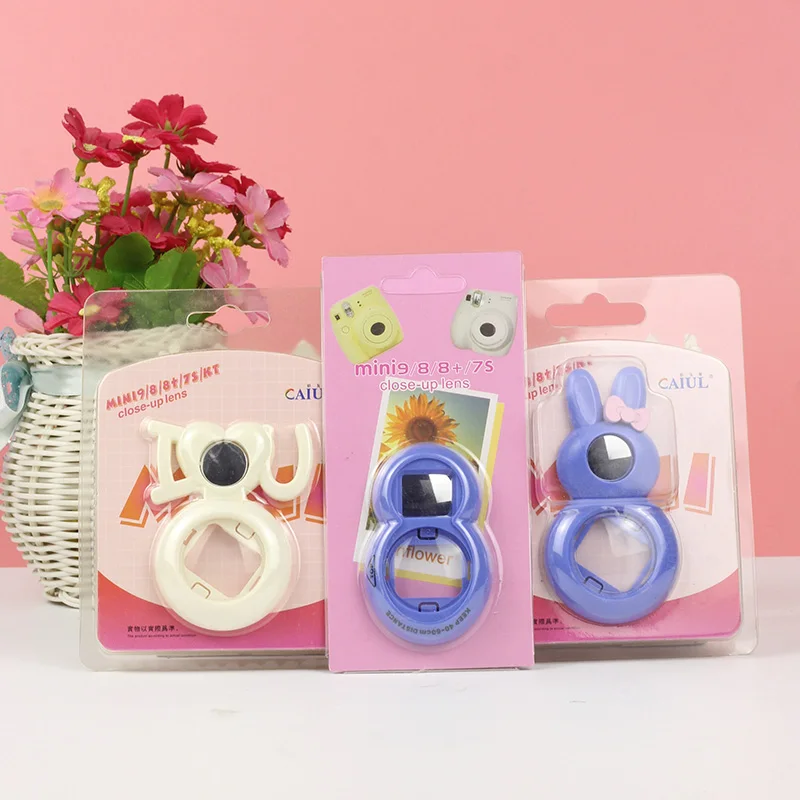 Оранжевый 3 шт./партия, милый рисунок «Hello kitty» с кроликом для камеры Fujifilm Instax Mini 7s 8, зеркало для съемки селфи разных цветов - Цвет: Оранжевый