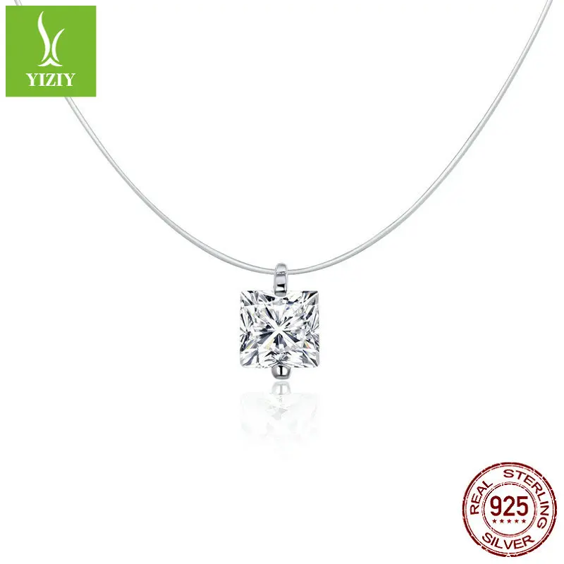 

Silver zi yun Origional New Style Zircon Hidden Fishing Line Necklace ren yu lei Party Zirconium Hot Selling Necklace Scn332-s