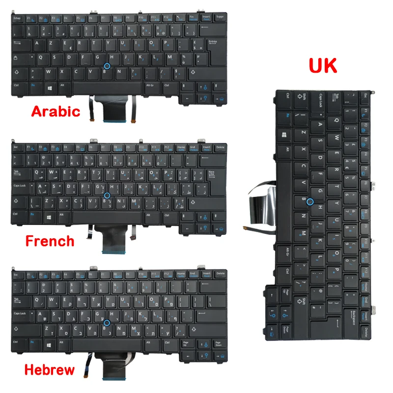

New Laptop Arabic/French/UK/Hebrew Keyboard For Dell Latitude E7440 E7240 AR/FR/UK/HB Keyboard With Backlit With Pointing Stick