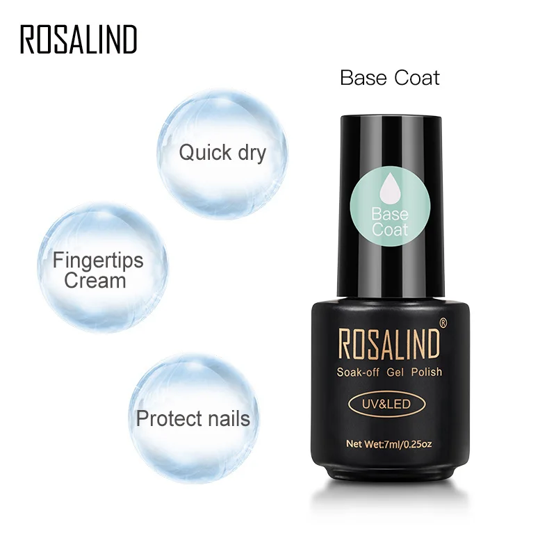 7ml Base Coat Gel Nail Polish Nail Art Soak off Gel Lacquer Transparent Multi-use UV nail gel nail polish gel polish base and top coat