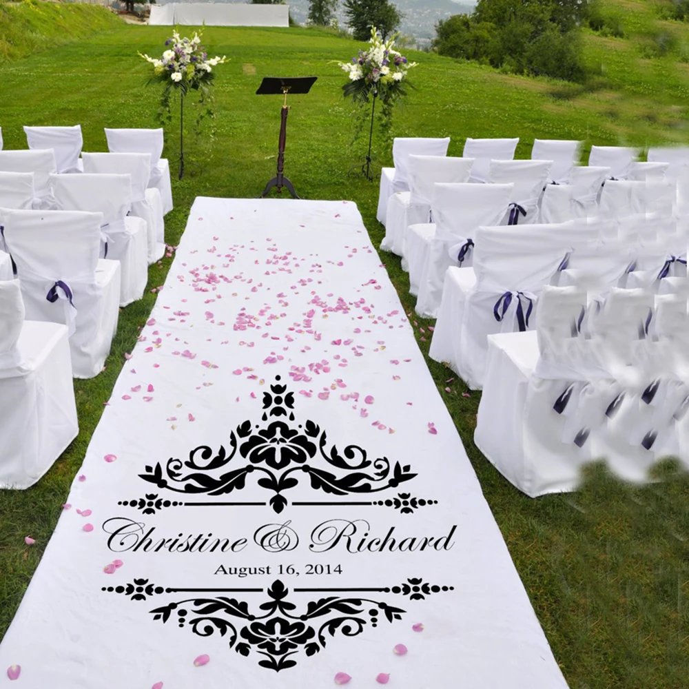 

Personalized Wedding custom Wall Decals Vinyl Wedding aisle Church floor Decor Wall Stickers Wedding Party Decoration Poster 737