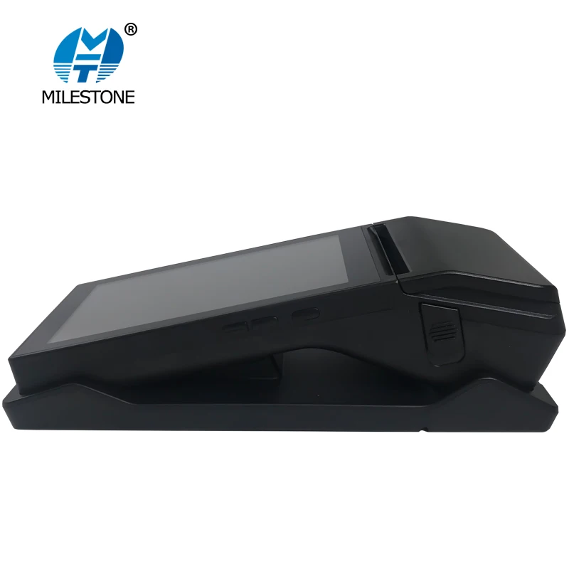 Milestone 3G network WIFI Bluetooth pos terminal built in 80mm 3inch mobile receipt label printer for 4