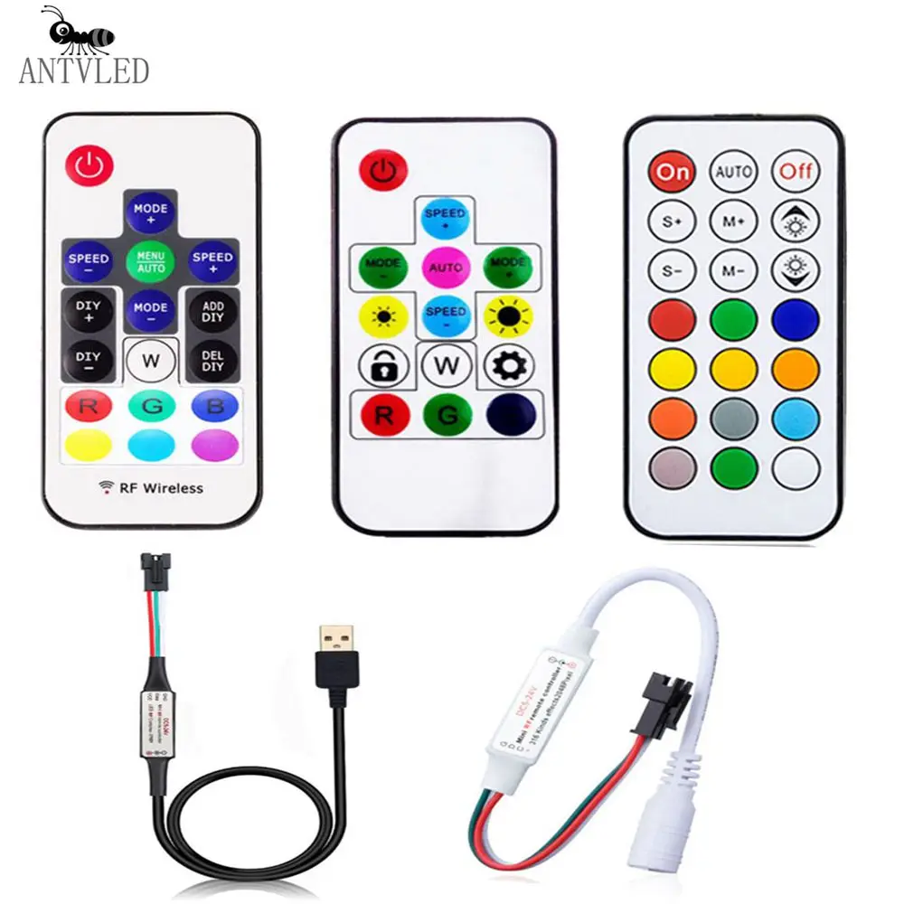 USB/DC мини 3 ключа RF 14/17/21 ключи светодиодные ленты пульт дистанционного управления