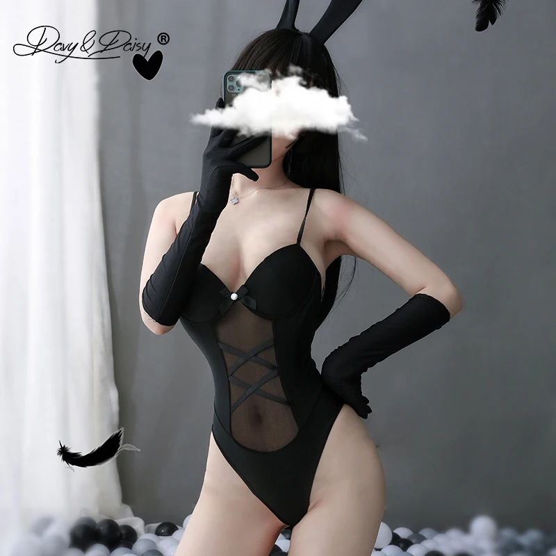 Sexy Bunny Girl Cosplay Costumes Women Sweet Rabbit Bodysuit Rabbit Ears Bunny Tail Roleplay Party Club Wear Erotic Set  JA042 witch costume women
