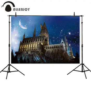 

Allenjoy Mystery background for photography Hogwart Magic castle glitter Starry night sky photoshoot backdrop vinyl photophone