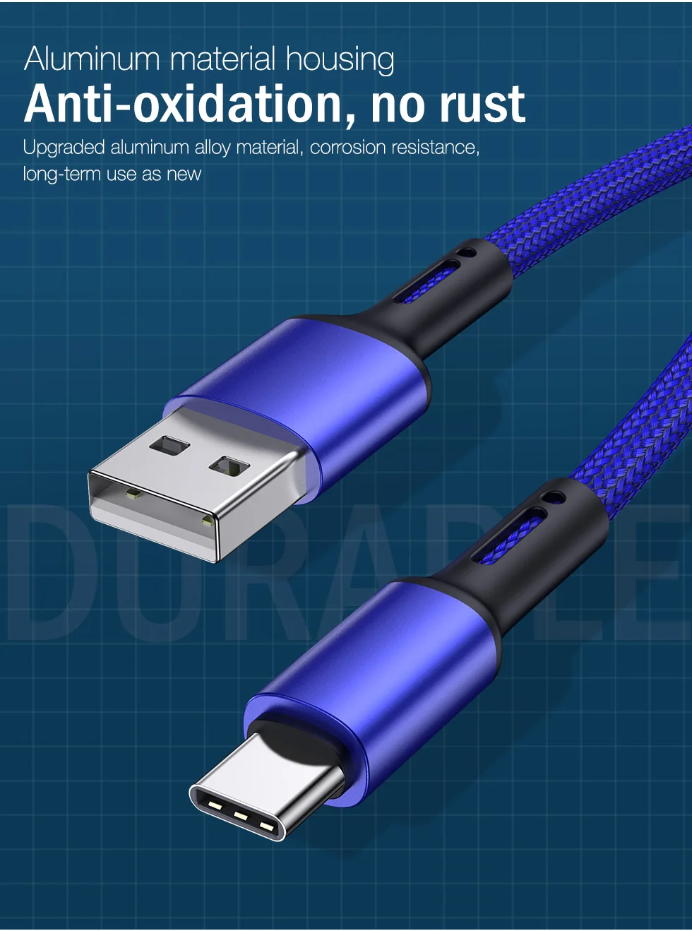 USB Type C Cable For Samsung Xiaomi Redmi Huawei POCO Sony Mobile Phone Cord Fast Charge Wire Short Long 2m 3m Data Charger USBC samsung phone charger cable