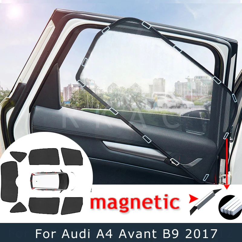 Магнитный автомобильный боковой козырек от солнца для Audi A4 Avant B9 2017-в наличии