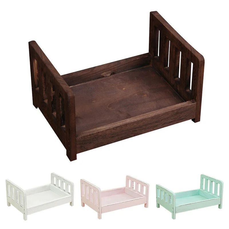 

Newborn Props for Photography Wood Detachable Baby Bed Photography Photo Studio Crib Props Accessories