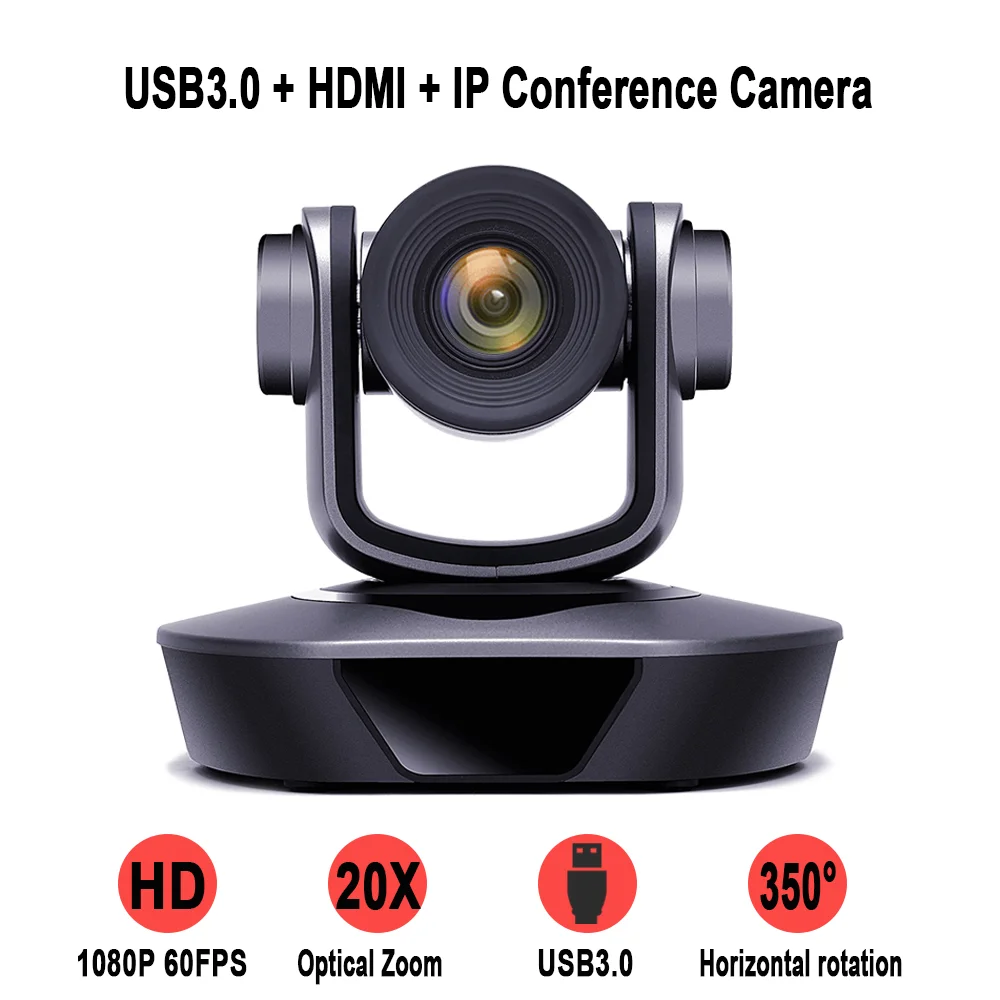 

1080P 60FPS USB3.0+HDMI+IP PTZ Video Conference Camera 3X 10X 12X 20X Zoom H.265 For Metting Telemedicine Remote Teaching