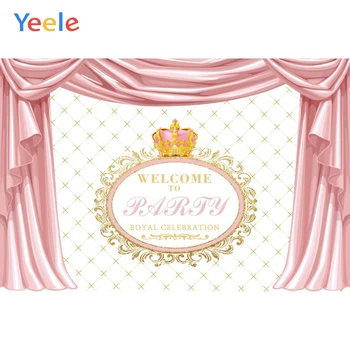

Yeele Newborn Baby Shower Party Curtain Royal Crown Customized Photography Backdrop Birthday Background Vinyl For Photo Studio