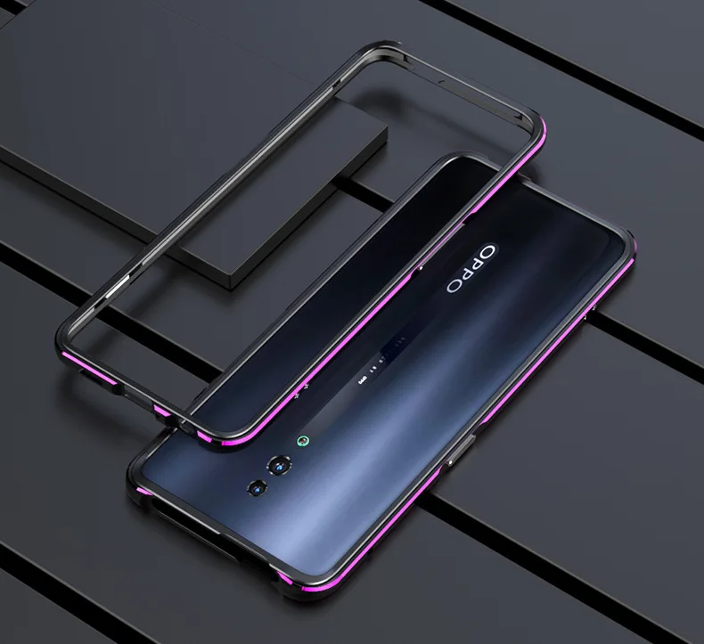 as photo OPPO Reno2 Золотая алюминиевая рама Гибридный армированный противоударный прочный защитный чехол для OPPO Reno металлический бампер жесткий ударопрочный чехол - Цвет: as photo