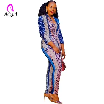 

Leopard Print Stretchy Blazer Notch Collar Long Sleeve Blazer Pants Set Women Autumn Workwear Morden Lady Two Piece Set Outfits