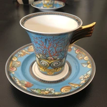 Conch Bone China Cup With Saucer Sea World Teapot Porcelain Milk Jar Sugar Pot Europe Home Decor Kitchen Tableware Luxury Gifts