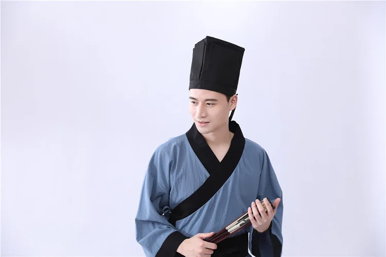 blue fedora hat Men Hanfu Hat Chinese traditional Ancient scholar Black Hat Headdress Vintage Fittings Confucian Towel Cosplay Hat For Men Black cream fedora hat