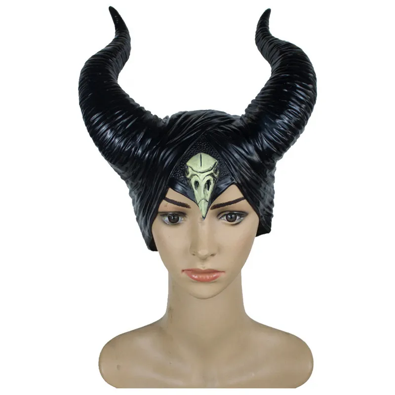 Новинка, головной убор Maleficent 2 с рогами ведьмы, головной убор из ПВХ, маска, шлем, вечерние, черная, королева, головной убор, головной убор, шапка, любовница, злой косплей, реквизит