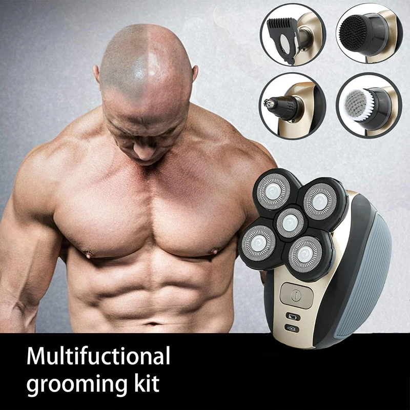 

Electric Shaver For Men Beard Hair Trimmer Electric Razor 5D Floating Five Blade Heads Electric Nose Hair Trimmer LCD Display