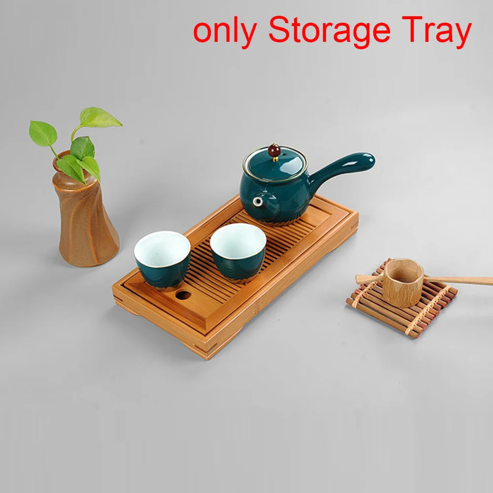 Настольные поделки со вкусом, прямоугольный чайный поднос, домашний поднос, чайный домик, китайский бамбуковый поднос со сливом