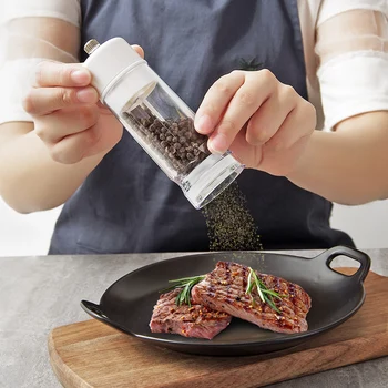 

Stainless Steel Pepper Salt Grinder Portable Manual Adjustable home Barbecue Restaurants Spice spiral fast Grinder Kitchen Tool