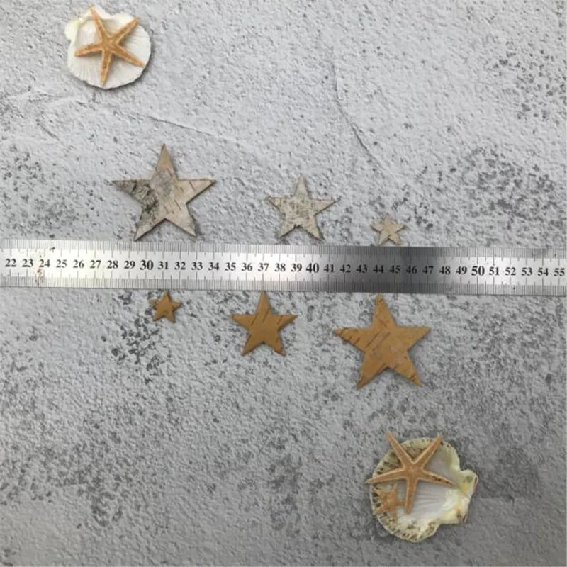 150pcs/Box 2/4/6cm MIX White Birch Bark Star Log Slices Buttons DIY Crafts Rustic Wedding Party Festival Event Table Decorations 150pcs/Box 2/4/6cm MIX White Birch Bark Star Log Slices Buttons DIY Crafts Rustic Wedding Party Festival Event Table Decorations