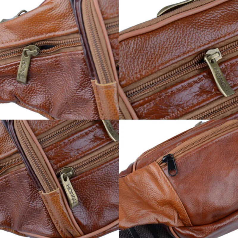 Для мужчин вощеный ретро кожаные спортивные сумки для путешествий на открытом воздухе ремень Fanny Pack поясная сумка кошелек на молнии со сборками на талии сумка сумки через плечо сумка для спорта и путешествий
