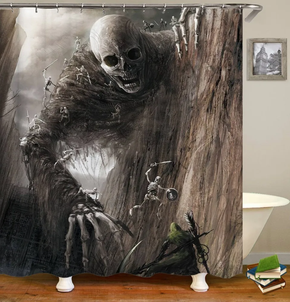 Jack-Skellington-Halloween-Shower-Curtain-Bape-Bathroom-Douchegordijn-Pascoa-Cortina-Splatoon-Miniaturas-Waterproof-Groot (4)