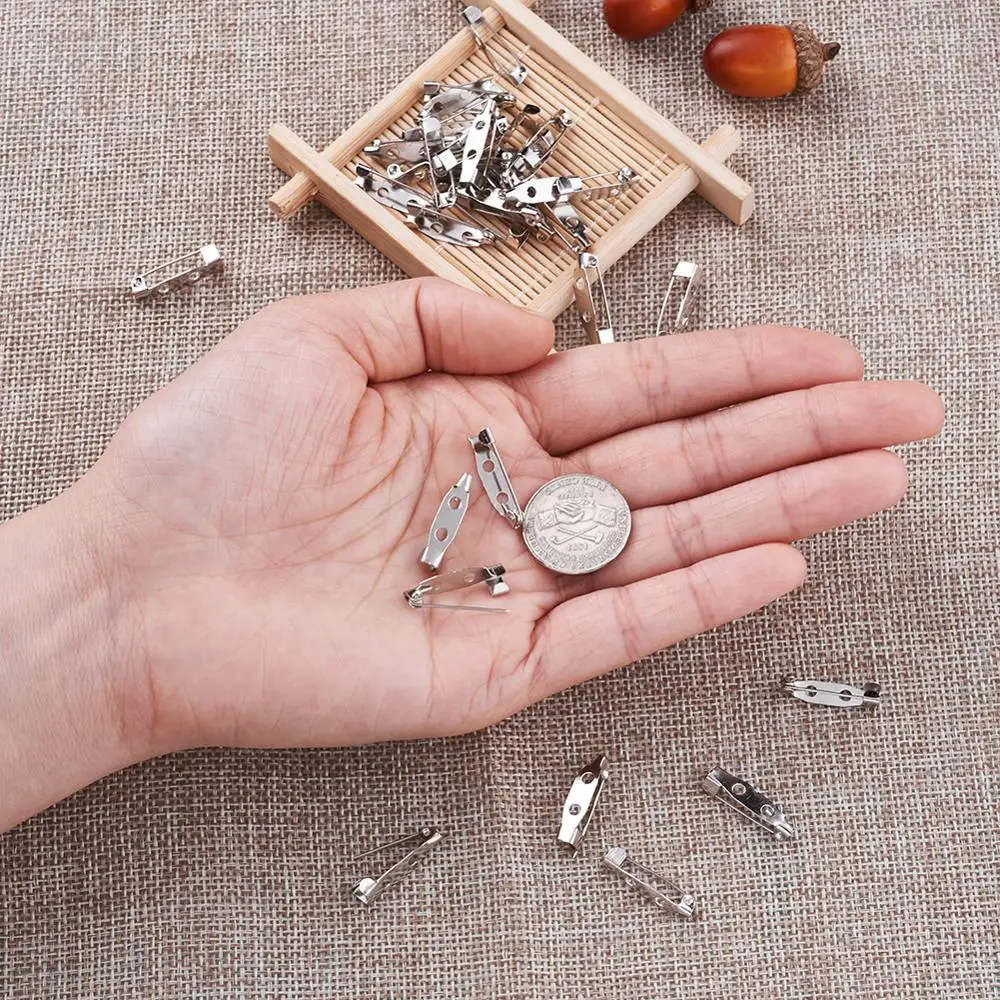 1000pcs Iron Brooch Findings Back Bar Pins for Jewelry Making DIY Silver Golden Platinum Color, 20mm long, 5mm wide, 5mm thick