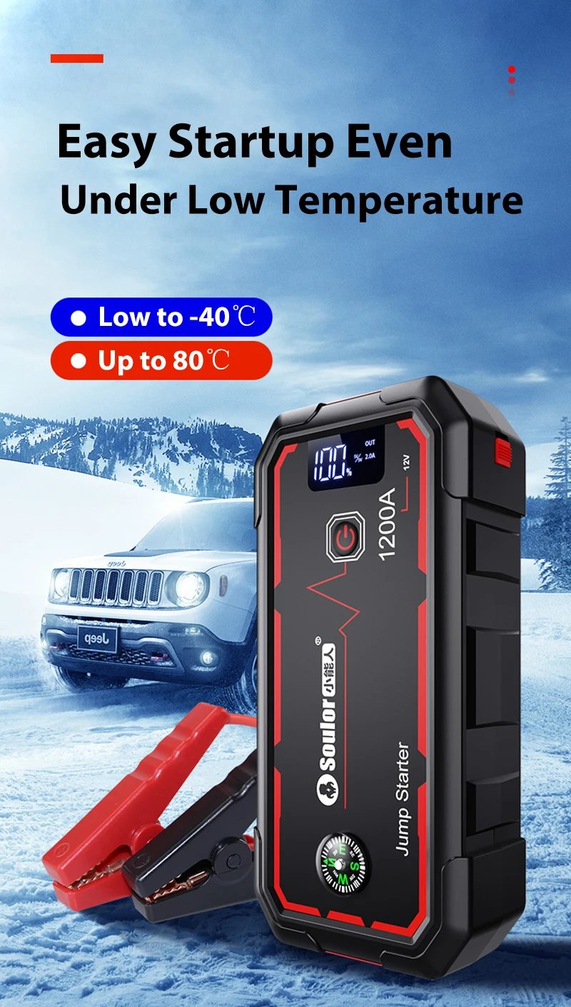 Soulor Car Jump Starter 38000mAh/26000mah Power Bank Portable Car Battery Booster Charger 12V Auto Starter Starting Device everstart jump starter