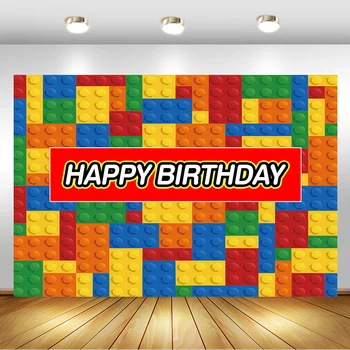 

Puzzle Toys Happy Birthday Backdrop Customize 1st Birthday Party Photography Backdrops Vinyl Birthday Party Decor Props Banner
