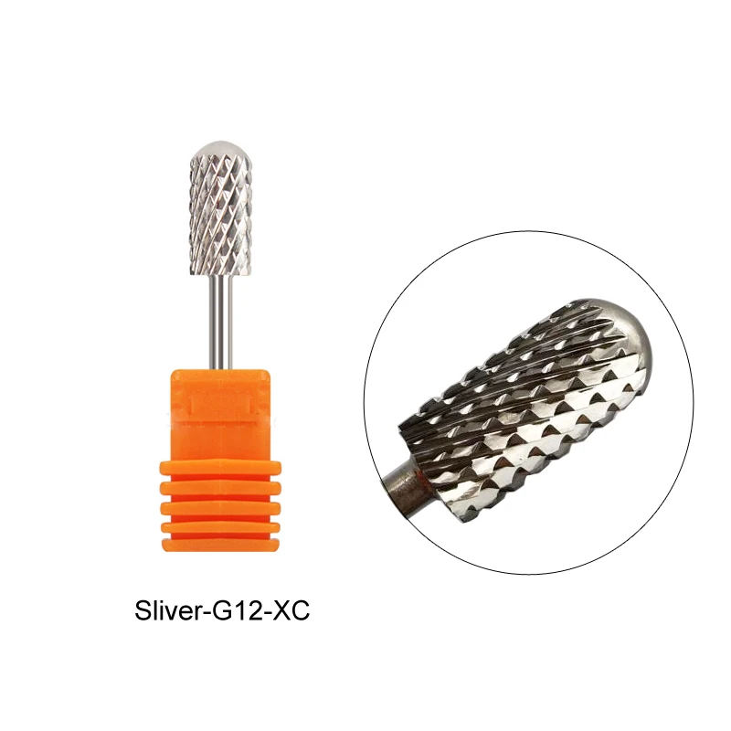 Silver-G12-XC 20 типов вольфрамовых карбидных сверл для ногтей, фрезы, фрезы для маникюра, фрезы для ногтей, электрические пилки для ногтей - Цвет: Silver-G12-XC