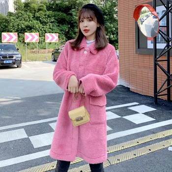 

Pregnant Women Winter Long Sleeve Wool Coat Turn-Down Collar Single-Breasted Thick Warm Outwear With Pocket Maternity Cardigans