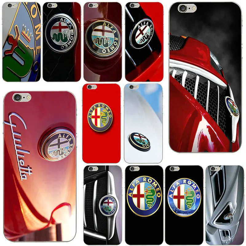 

Soft TPU Silicone Mobile Phone Cases Cover for iPhone X 10 7 6 6s 8 Plus 4 4S 5 5S SE 5C Coque Bag Hot Super Car Alfa Romeo Logo