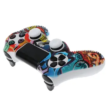 

Anti Slip White Silicone Case Cover w/Grip Cap For Playstation PS4 Controller
