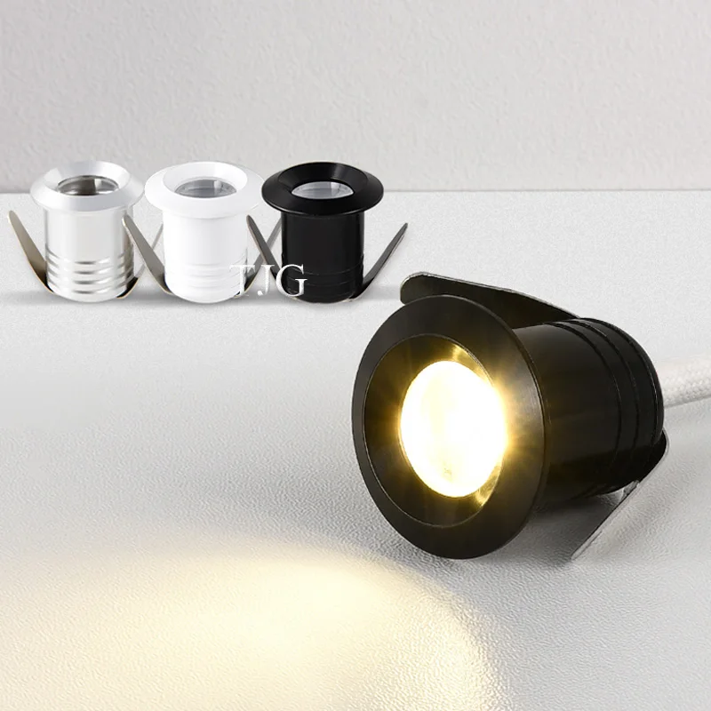 1W 3W LED Recessed Cabinet Mini Spot Light AC85-265V Downlight DC12V Jewelry Show Led Light Bulb Room Ceiling Lamp 3