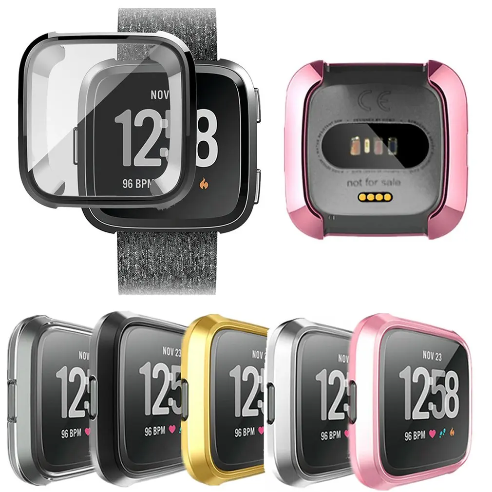 Подходит для Fitbit Versa защитный чехол все включено покрытие экрана ТПУ анти-падение против царапин Мягкий защитный чехол