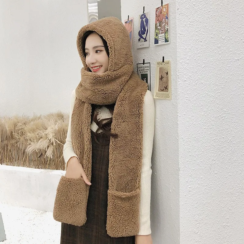 Glaforny зимняя твердая шляпа женские двухслойные утолщенный шарф перчатки Корейская версия родитель-ребенок уплотненная шаль