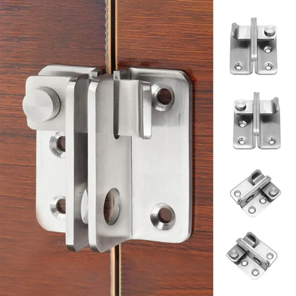 Door Hasps Stainless Steel Security Wooden Door Durable Buckle Lock Left Right Open Lock Hardware Furniture Accessories door latch sliding door latch door lock latch
